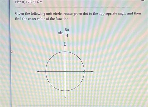 Solved Mar Pm Given The Following Unit Circle Rotate