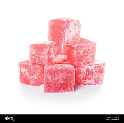 Turkish Delight On White Background Stock Photo Alamy