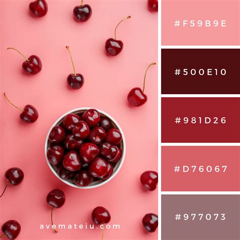 Cherry Berry On Pink Background Color Palette 309 Ave Mateiu