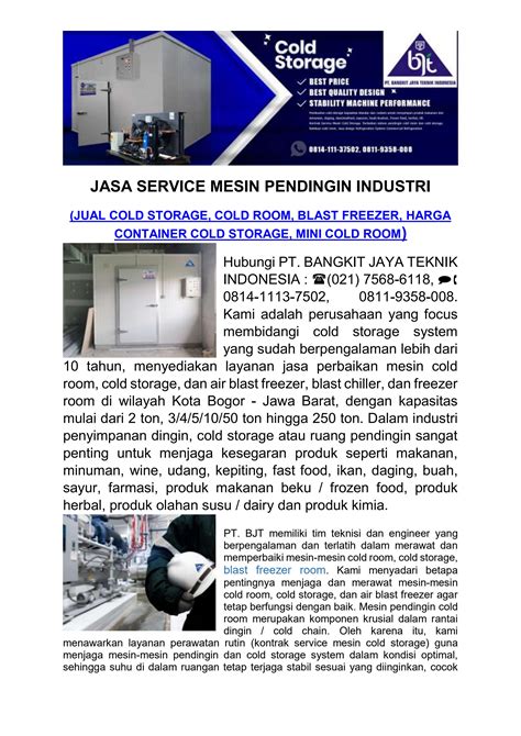 JUAL SERVICE COLD STORAGE COLD ROOM BLAST FREEZER HARGA CONTAINER