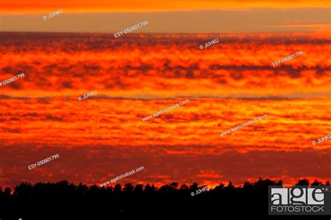 Fiery red sunset clouds sky, Stock Photo, Picture And Low Budget Royalty Free Image. Pic. ESY ...