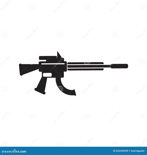 Machine Gun Logo Design Template Stock Vector - Illustration of design ...