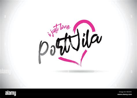 Portvila I Just Love Word Text With Handwritten Font And Pink Heart Shape Vector Illustration