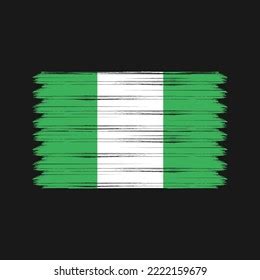 Nigeria Flag Brush Strokes Painted Stock Vector Royalty Free