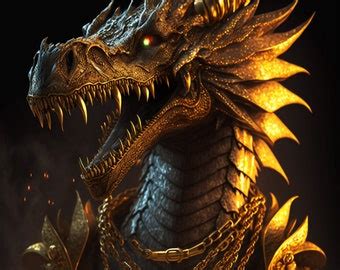 Gold Dragon - Etsy