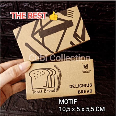 Jual Bread Toast Box Dus Kotak Tray Roti Bakar Sandwich Kraft Laminasi