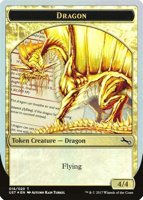 Dragon Token (Gold) - Unstable - Magic: The Gathering