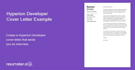 Hyperion Developer Cover Letter Sample And Guide Entry Level And Senior Jobs