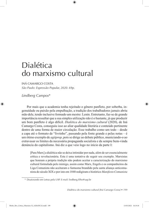 Pdf Dialética Do Marxismo Cultural