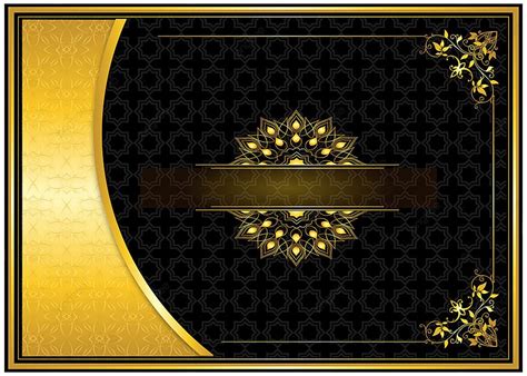 Luxury Golden Floral Frame Wedding Invitation Card Background Design