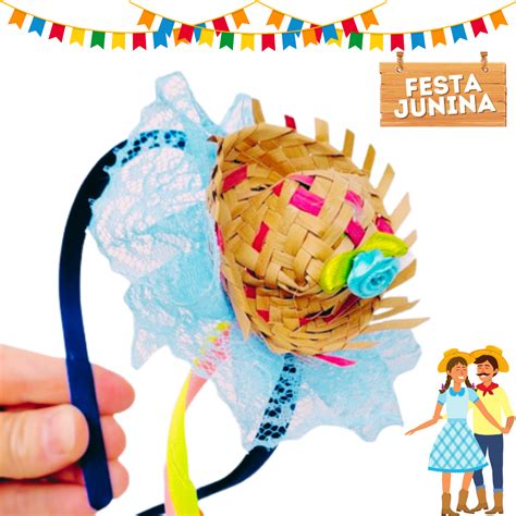 Tiara Arco Menina Caipira Chap U Acess Rio Festa Junina Dhs Shop