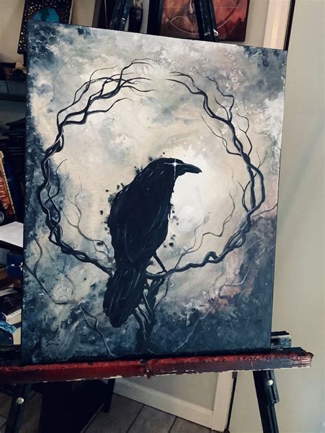 Seeker Of Starlight Printable Digital Art Download Black Crow With