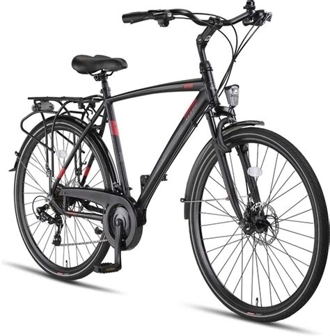 Altec Ventura Trekking Schijfremmen Herenfiets 28 Inch 21v Black Red Bol