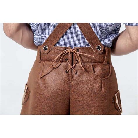 Pcs Men S Brown Suspenders Bavarian Oktoberfest Lederhosen Costume N