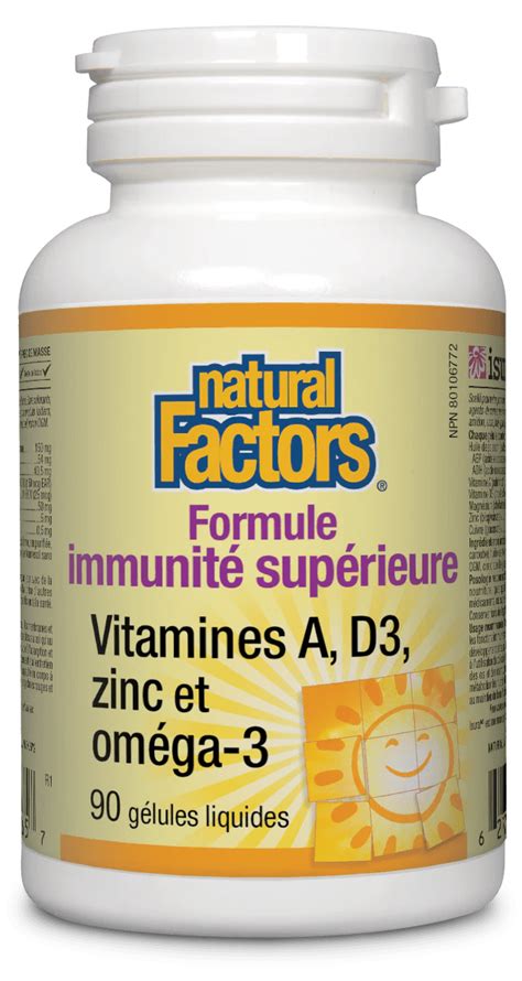 Formule Immunité Supérieure Vitamine A D3 Zinc Omega 3 90gel