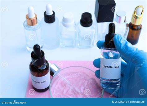 Glycolic Acid In A Bottle Chemical Ingredient In Beauty Product Stock