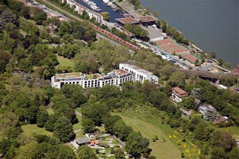 Mainz von oben Gebäude des Parkhotel Favorite in Mainz im Bundesland