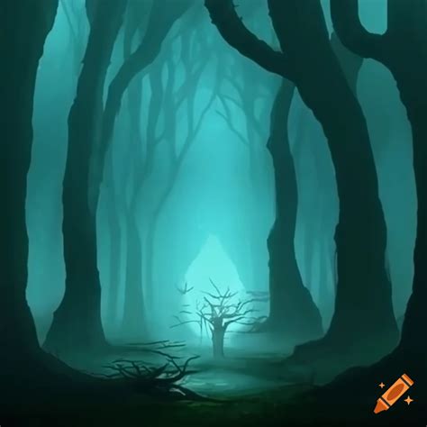 Scary Cartoon Forest Background