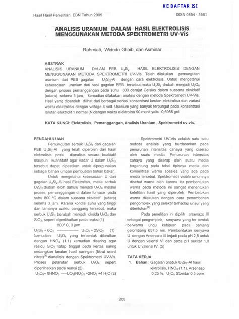 Pdf Analisis Uranium Dalam Hasil Elektrolisis Digilib Batan Go Id E