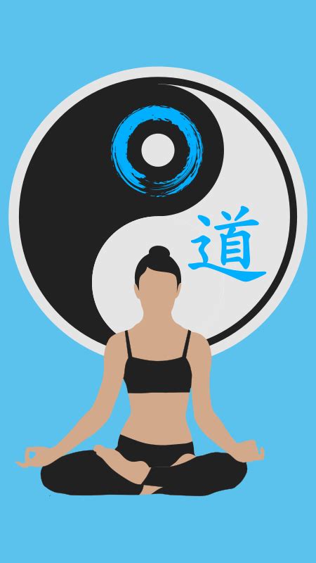 Woman Yoga Yin Yang Blue Mujer Yin Yang Azul Openclipart