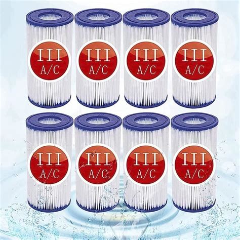 Lot De 8 Cartouches Filtrantes Pour Piscine De Type A C Taille III 10 6