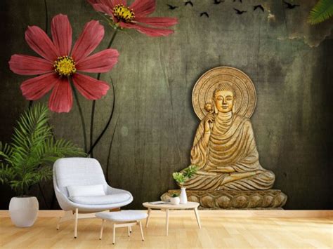 Buddha S Golden Resonance Rock Sculpture Mural Magic Decor