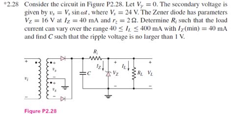 Solved 228 Consider The Circuit In Figure P228 Let V