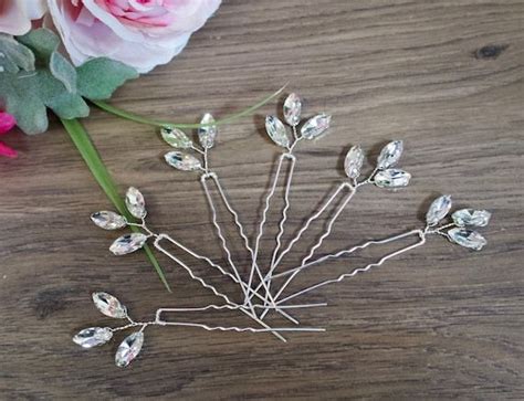 Bridal Hair Pins Crystal Bridal Hair Accessories Wedding Hair Etsy