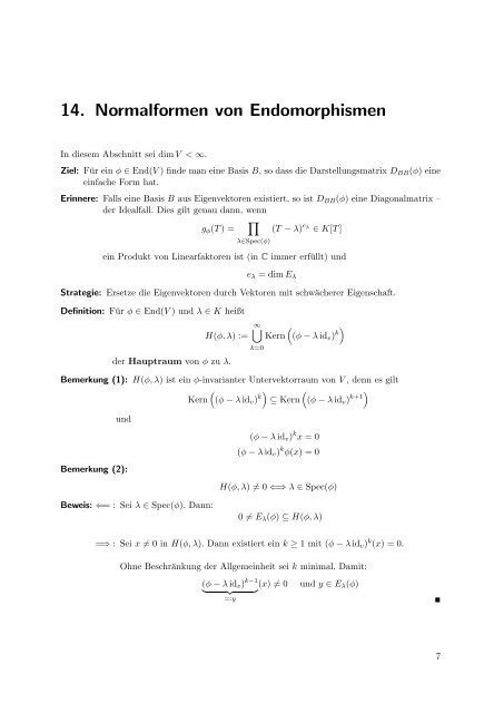 14 Normalformen Von Endomorphismen