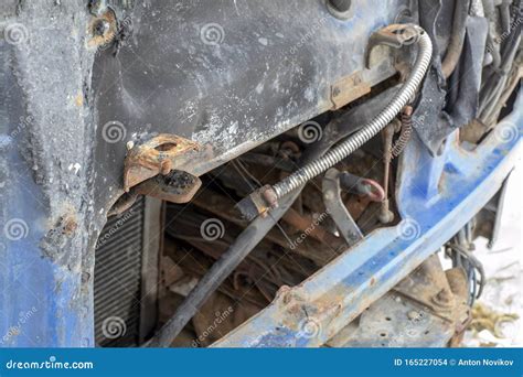 Destroyed Front Part Of A Truck Cab Stock Photo Image Of