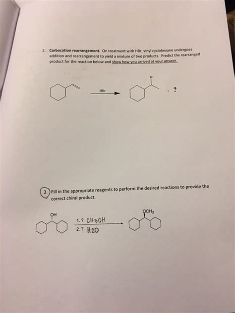 Solved On Treatment With Hbr Vinyl Cyclohexane Undergoes