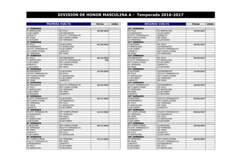 Calendario Ligas Nacionales 2016 2017 V1