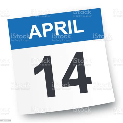 April 14 Calendar Icon Stock Illustration Download Image Now 2019