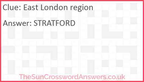 East London Region Crossword Clue Uk