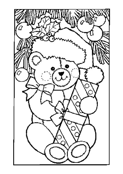 Coloriage Nounours Cadeau Noel Sur