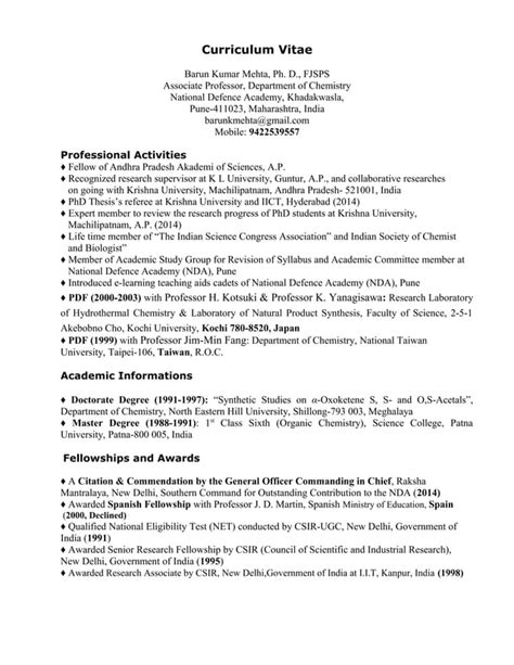 Curriculum Vitae Sept Pdf