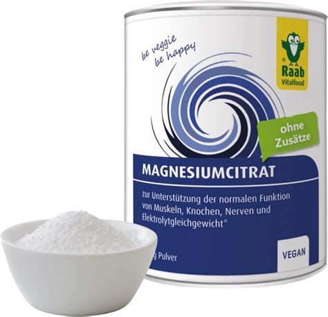 Raab Vitalfood Reines Magnesiumcitrat Pulver 200g I Vegan