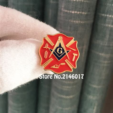 50pcs Masonic Lodge Custom Enamel Pins Fireman Fire Service First