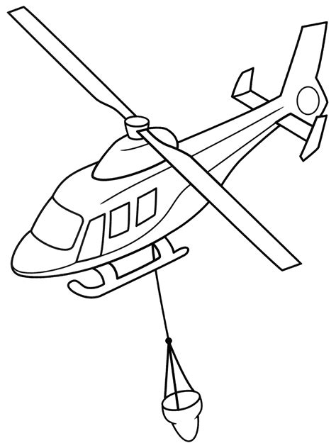 Firefighting helicopter coloring page - free and printable