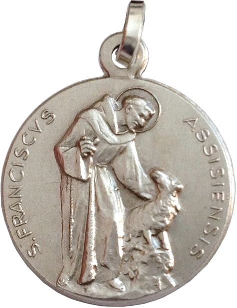 Igj Medaille Des Heiligen Franz Von Assisi In 925 Sterling Silber