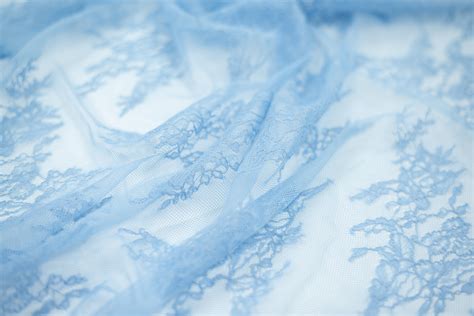 Light Blue Floral Chantilly Lace Fabric Chantilly Lace Lace Fabric