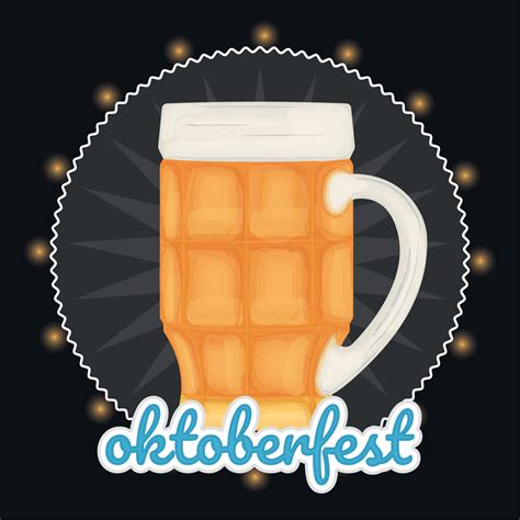 Isolated beer with foam colored Oktoberfest poster Vector illustration ...