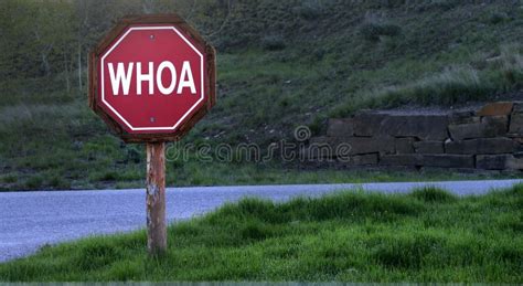 Whoa sign stock image. Image of roads, fence, stop, wood - 11910307