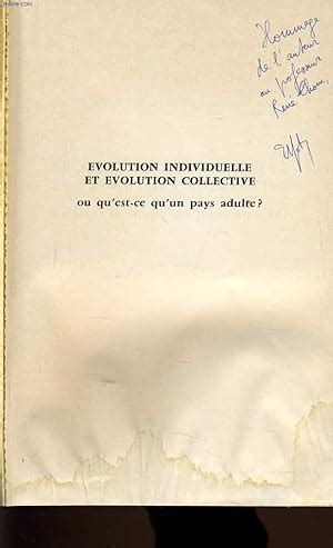 EVOLUTION INDIVIDUELLE ET EVOLUTION COLLECTIVE Ou Qu Est Ce Qu Un Pays