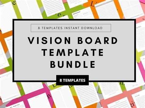 Printable Vision Board Template Printable Dream Board Etsy Uk