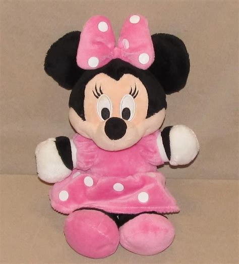 Disney Minnie Mouse Pink Dress Plush Stuffed Toy 13 Inches Tall For