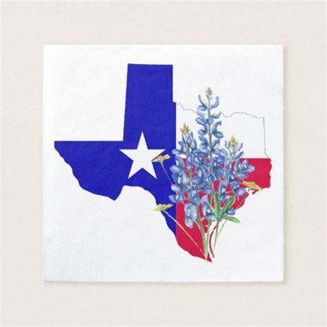 Texas And Bluebonnets Paper Napkins Blue Bonnets Texas