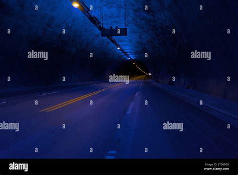 Blue chamber in the longest tunnel in Norway Stock Photo - Alamy