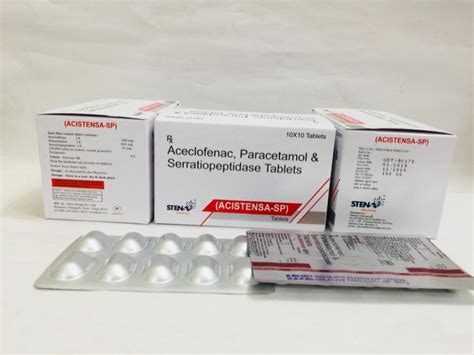 Aceclofenac Paracetamol Serratiopeptidase Tablets At Rs 1000 Box