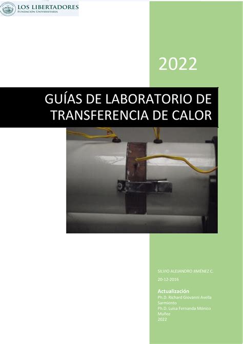 Gu As De Laboratorio Transferencia De Calor Ii Gu As De